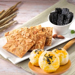 中秋月餅禮盒G1（蛋黃酥4入+杏仁瓦片8包+芝麻糕240g）